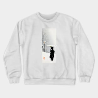 1900 Japanese Woman in Snowscape Crewneck Sweatshirt